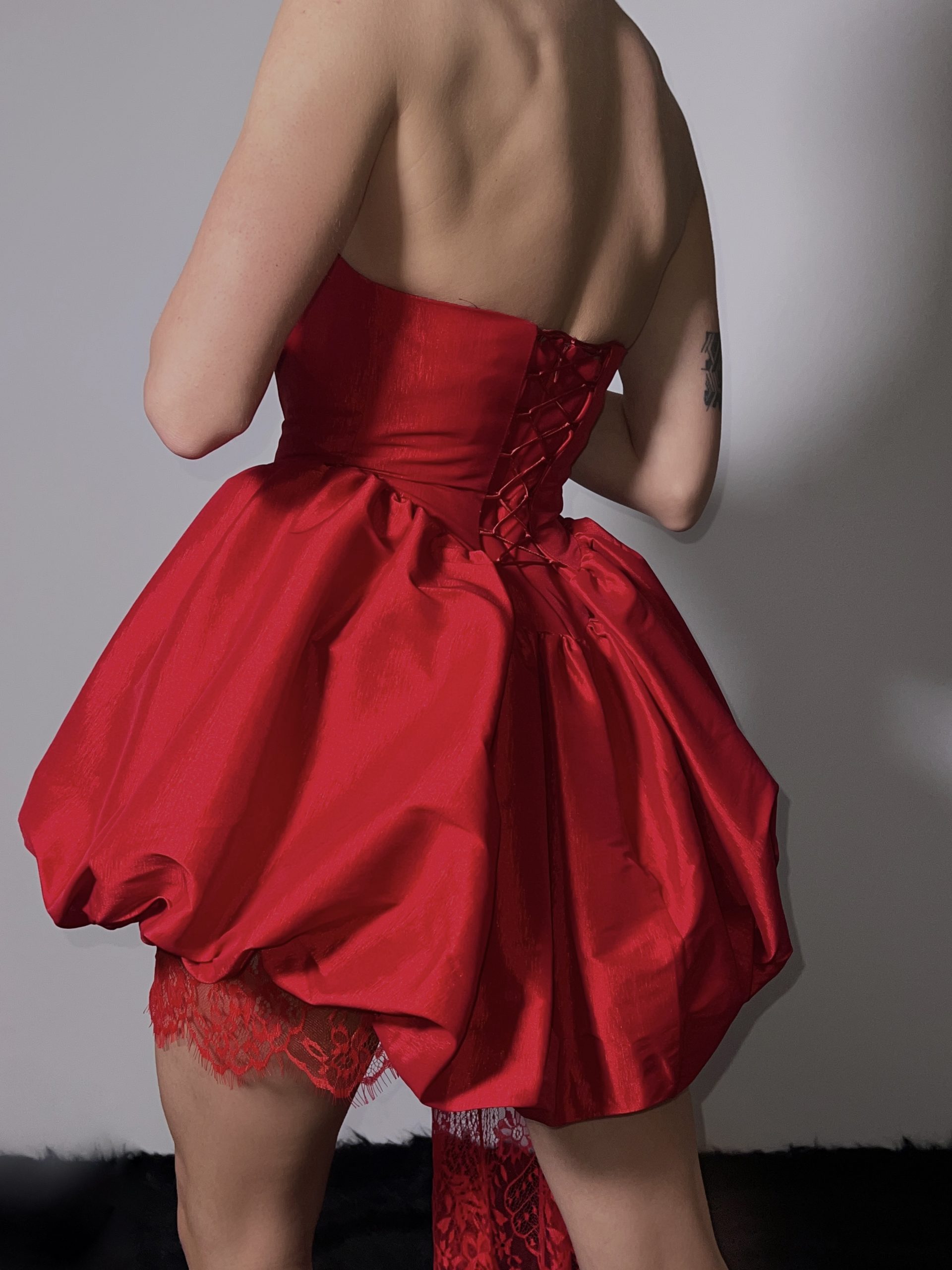 2 in 1 RED BUBBLE DRESS - Image 2