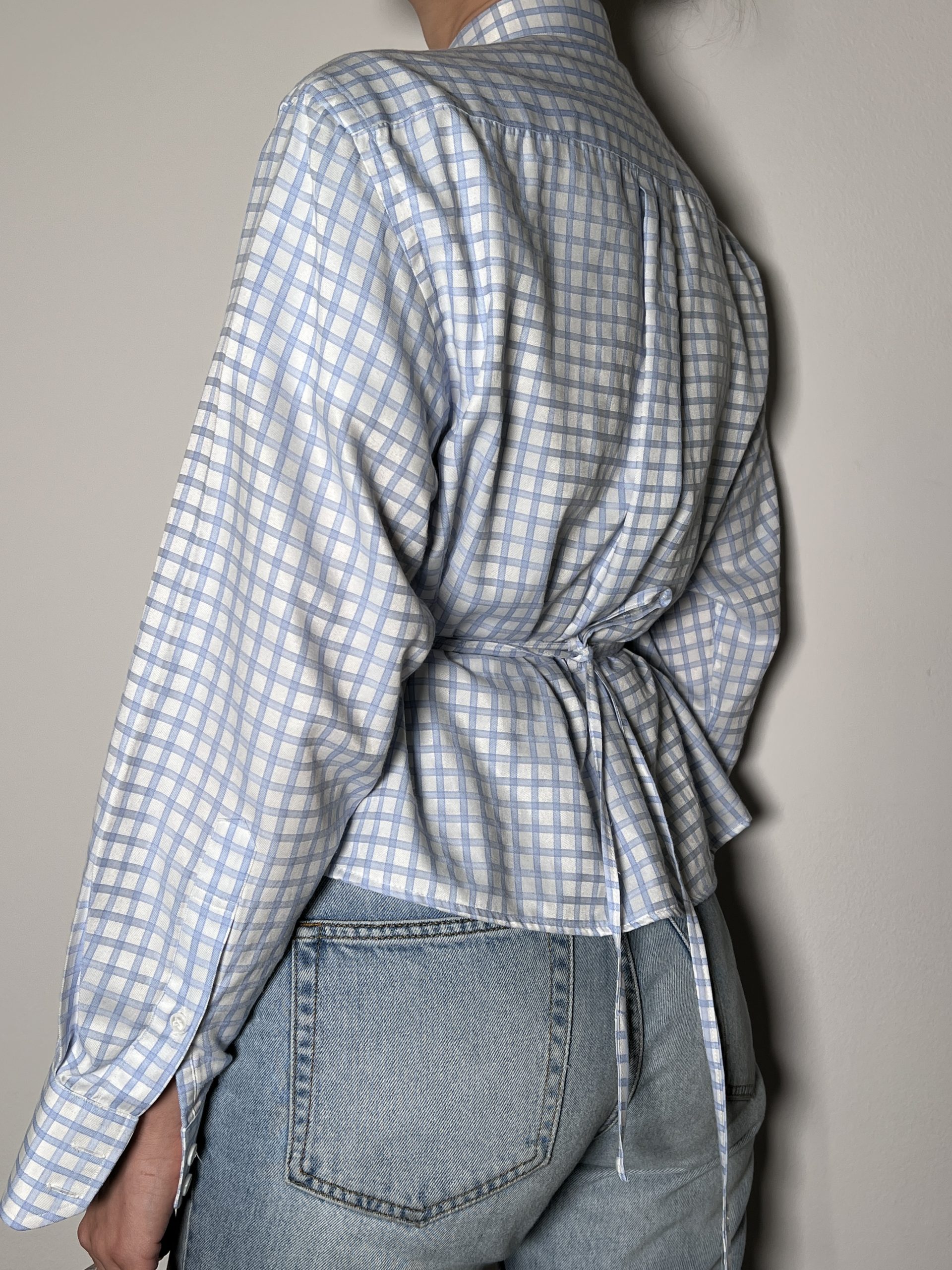 SHIRT + TIE Plaid Baby Blue - Image 3