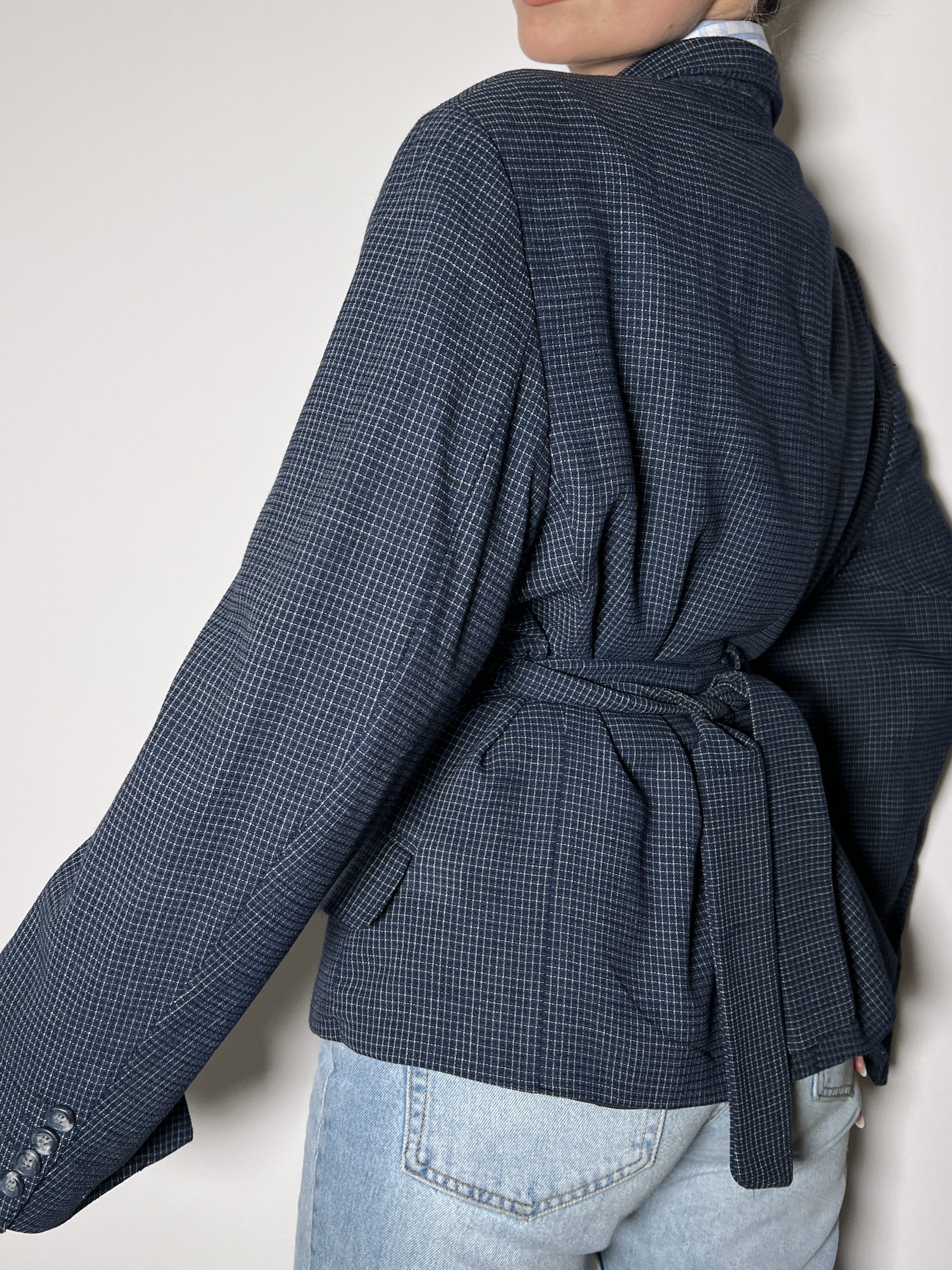 COZY BLAZER Plaid Navy - Image 3