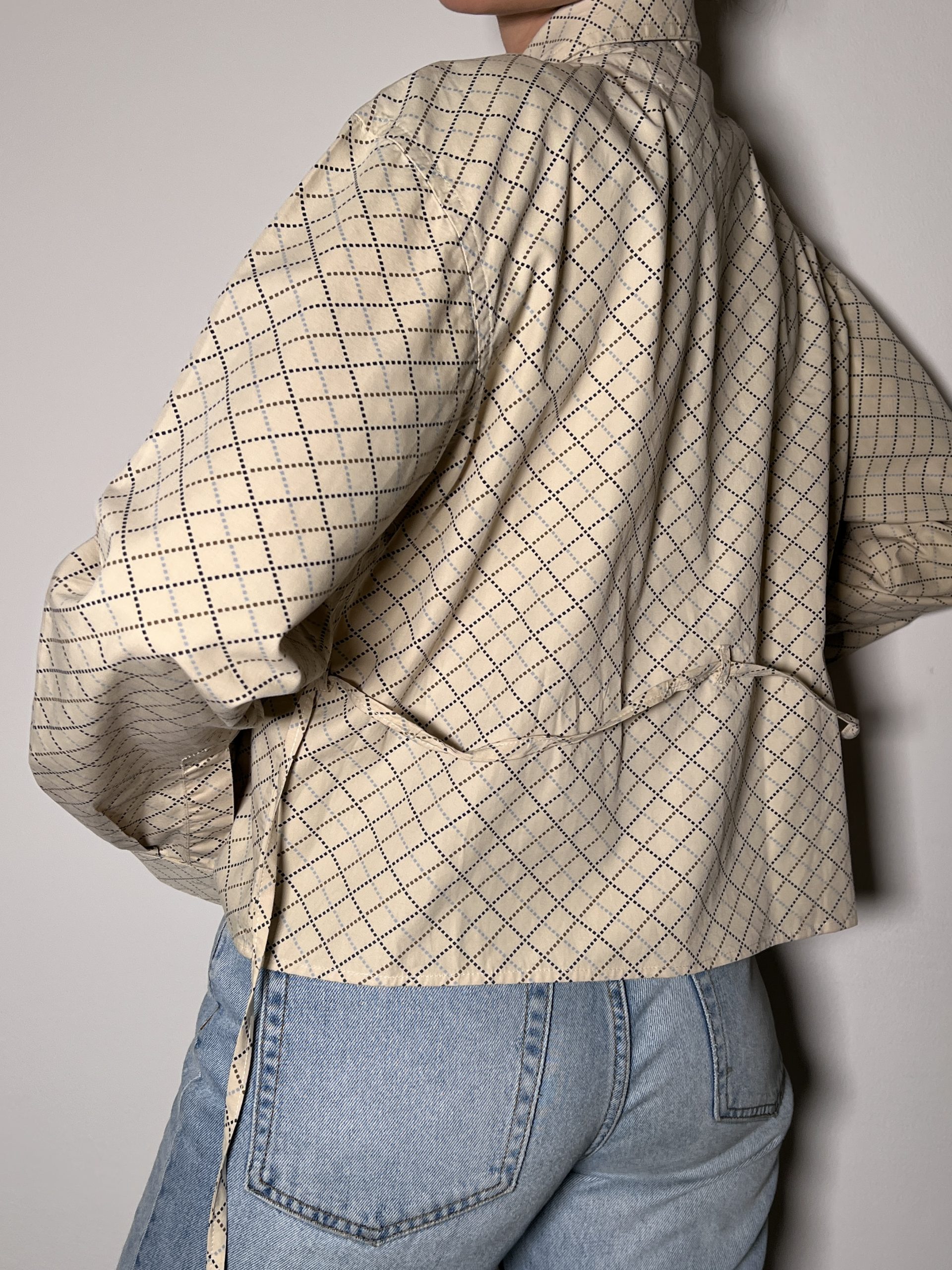 SHIRT + TIE Plaid Beige - Image 3