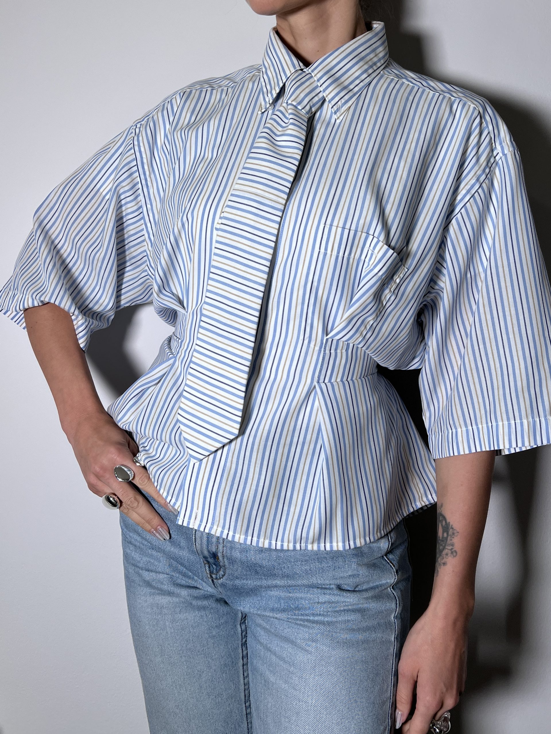 SHIRT + TIE Stripes Blue