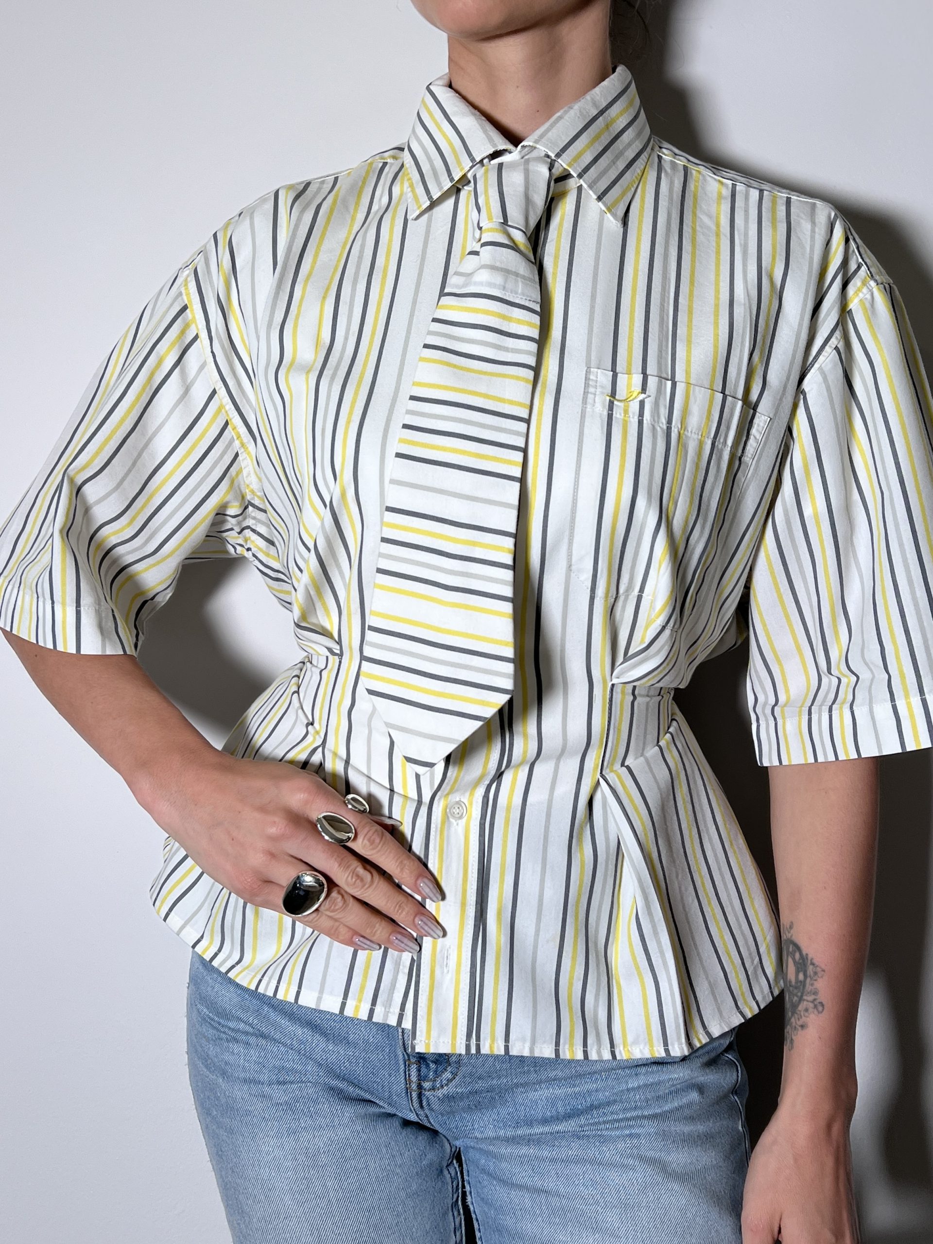 SHIRT + TIE Stripes Yellow