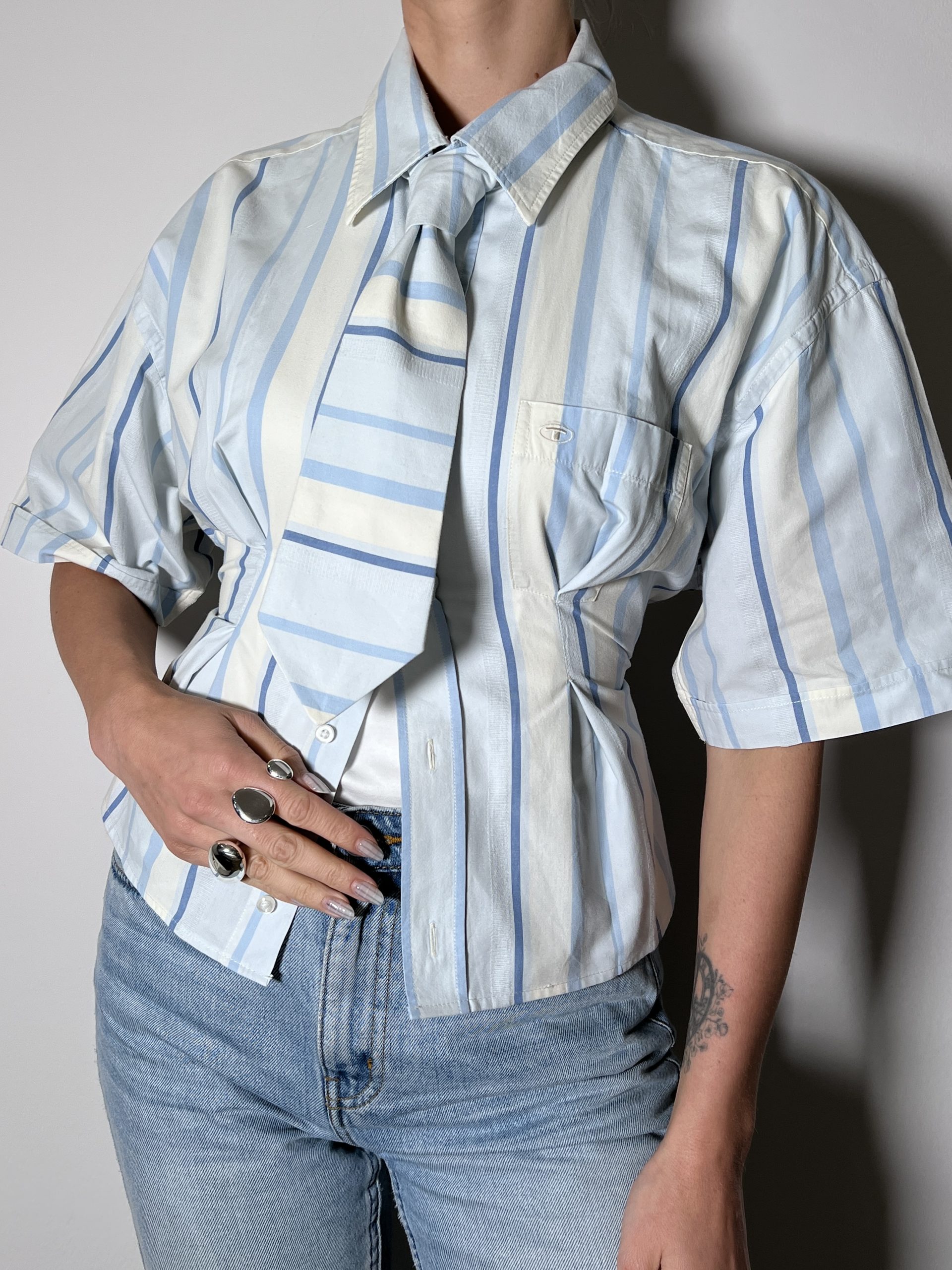 SHIRT + TIE Stripes Baby Blue