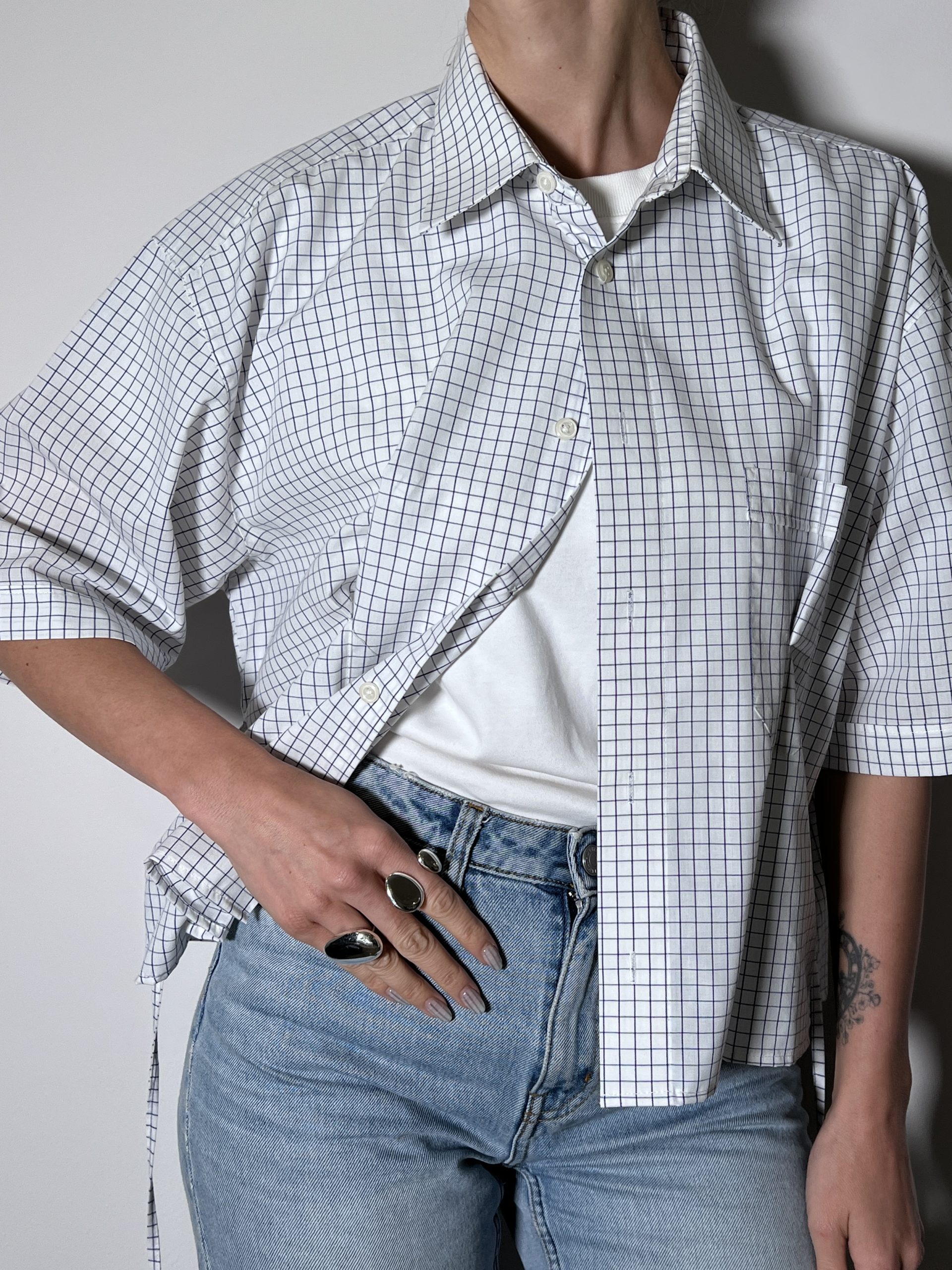 SHIRT + TIE Plaid Blue - Image 6