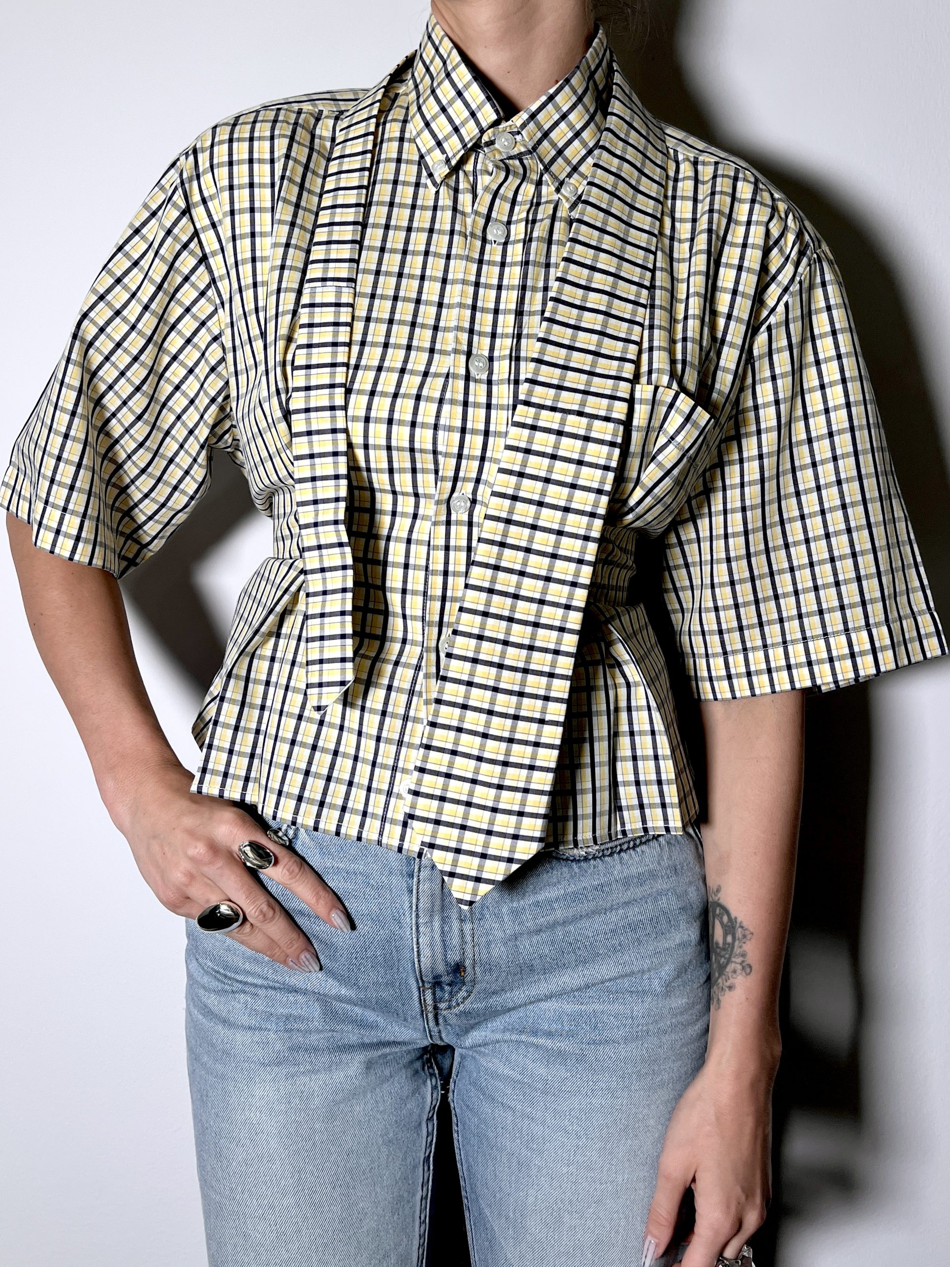 SHIRT + TIE Plaid Yellow - Image 2